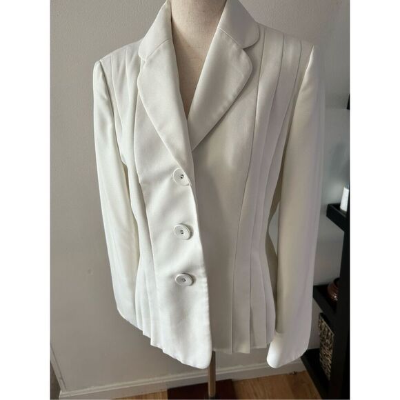 Evan picone white blazer vintage like style size 8 - Picture 1 of 6